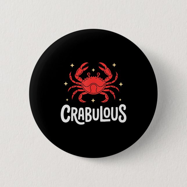 Funny Crab Art For Men Women Kids Crabby Crabbing  Knapp (Framsida)