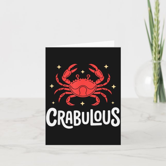 Funny Crab Art For Men Women Kids Crabby Crabbing  Kort (Framsida)