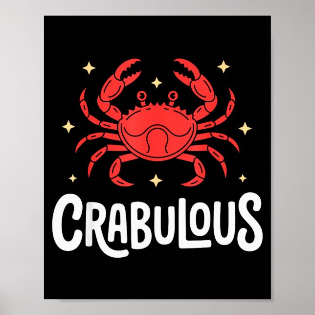 Funny Crab Art For Men Women Kids Crabby Crabbing  Poster (Framsidan)