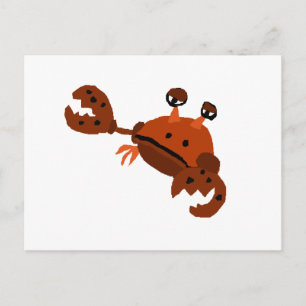 Funny Crab Beach Art Vykort