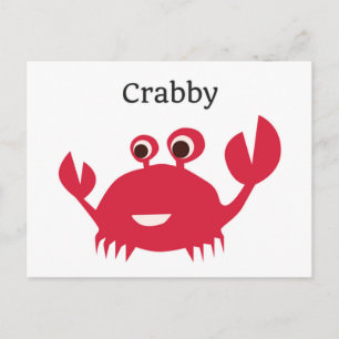 Funny Crab Grumpy Postcard Vykort