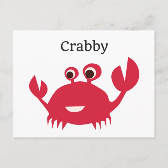 Funny Crab Grumpy Postcard Vykort (Framsida)