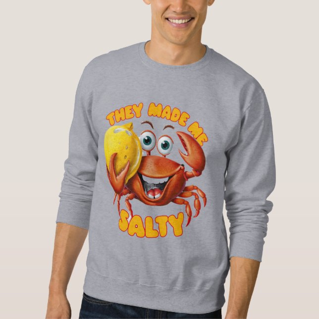 Funny Crab Lång Ärmad Tröja (Framsida)