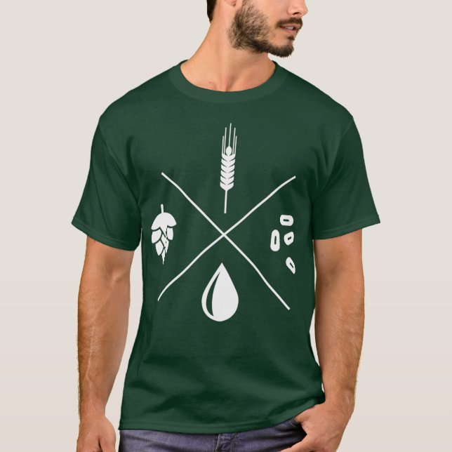 Funny Craft Beer Älskare Vatten Barley Skutt jäst T Shirt (Framsida)