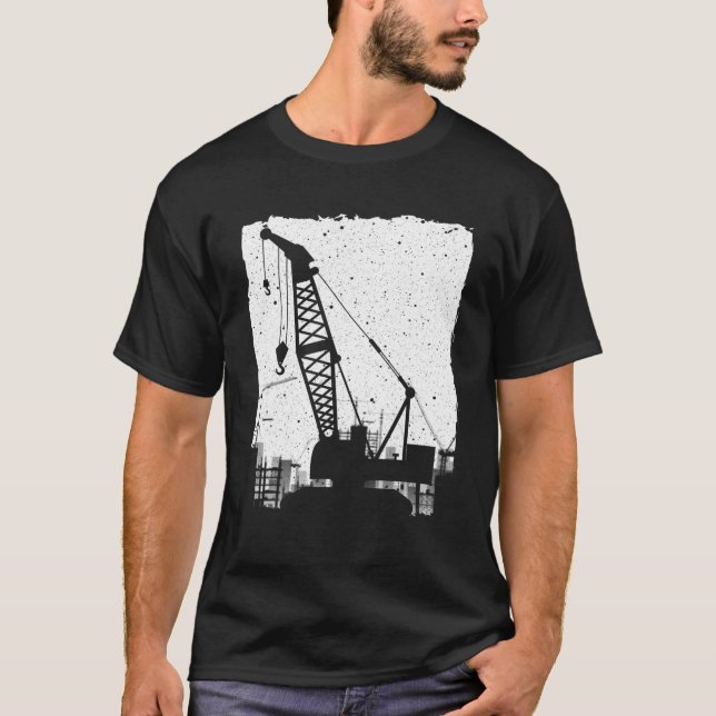 Funny Crane Art Men Women Crane Operator Heavy Equ T Shirt (Framsida)