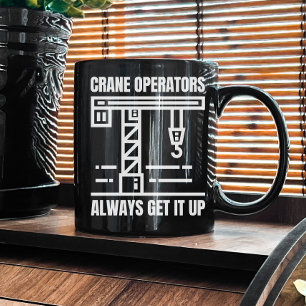 Funny Crane Operator   Byggarbetsplats Humor Kaffemugg