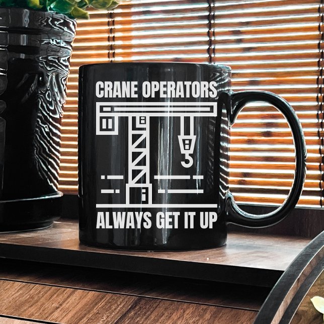 Funny Crane Operator | Byggarbetsplats Humor Kaffemugg (Skapare uppladdad)