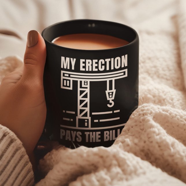 Funny Crane Operator | Byggarbetsplats Humor Kaffemugg (Skapare uppladdad)