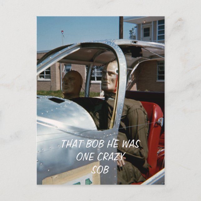 FUNNY CRASH TEST DUMMY PHOTO BIRTHDAY INBJUDAN VYKORT (Framsida)