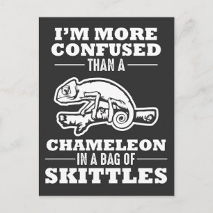 Funny Crawler Pun Chameleon Reptile Lizard Vykort