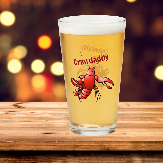 Funny Crawpappa Red Crayfish Glaskopp (Skapare uppladdad)