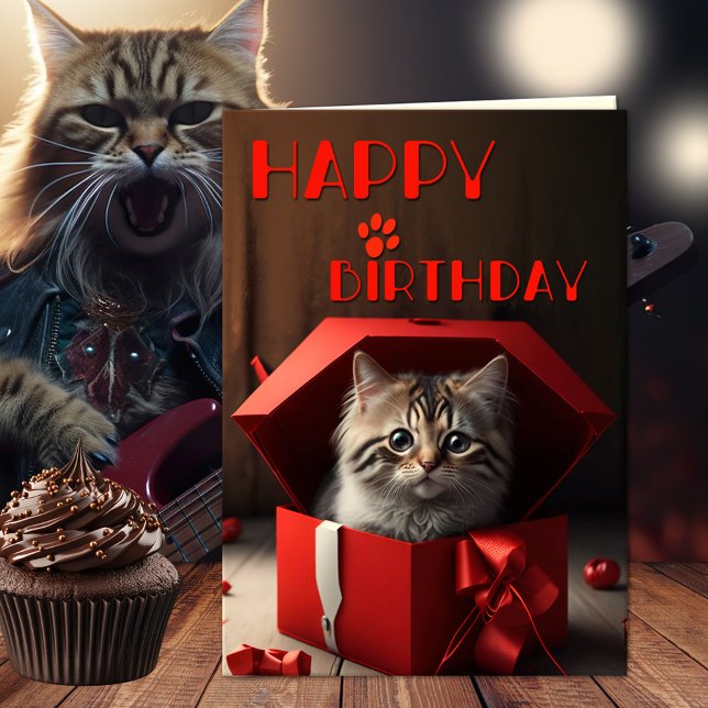Funny Crazy Cat Dam Birthday Kort (Funny cat greeting card featuring a crazy cat lady starter kit, with different cats)
