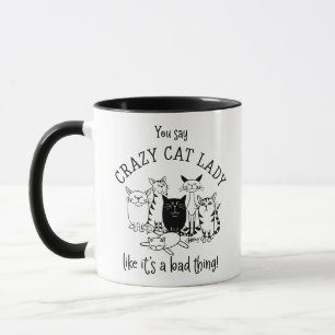 Funny Crazy Cat Dam Mugg