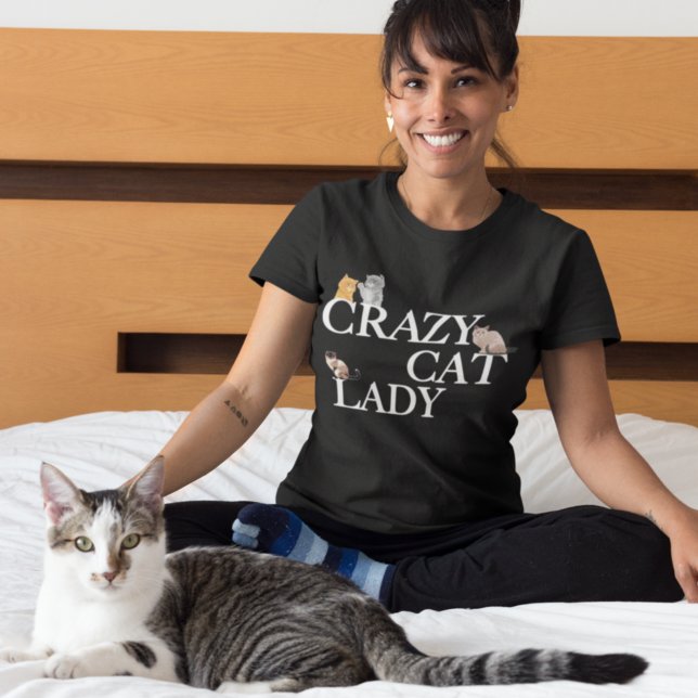 Funny Crazy Cat Dam Women's T Shirt (Skapare uppladdad)