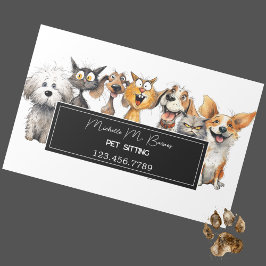 Funny Crazy Cats Hundar Animals Care Pet Sitter Magnetiska Visitkort