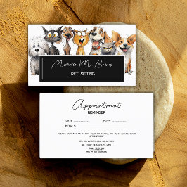 Funny Crazy Cats Hundar Pet Sitter Appointett Card Visitkort