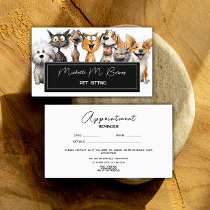 Funny Crazy Cats Hundar Pet Sitter Appointett Card Visitkort