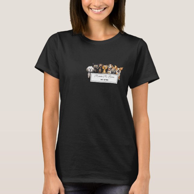 Funny Crazy Cats Hundar Pet Sitter Business T Shirt (Framsida)