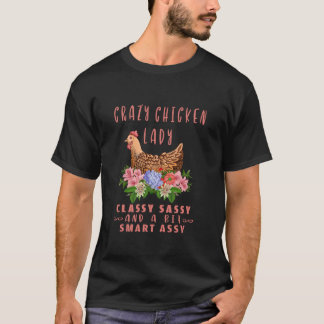 Funny Crazy Chicken Dam Farmer Mamma Mamma Women G T Shirt