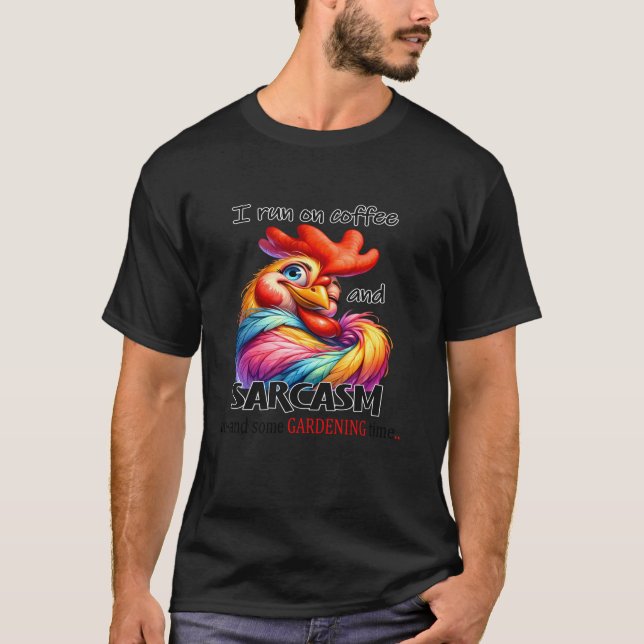 Funny Crazy Chicken  kaffeanvisning Hilari T Shirt (Framsida)
