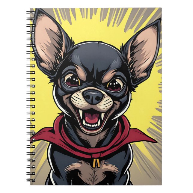 Funny Crazy Chihuahua Anteckningsbok (Framsidan)