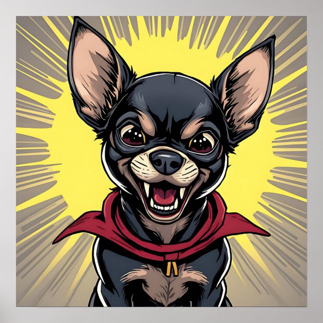 Funny Crazy Chihuahua Poster (Framsidan)