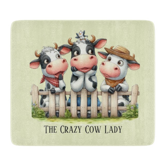 Funny crazy cow lady customizable (Framsidan)