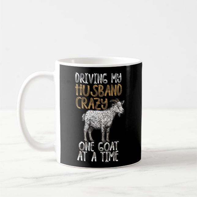 Funny Crazy Goat Dam Gift for Women Pet Farm Anim Kaffemugg (Vänster)