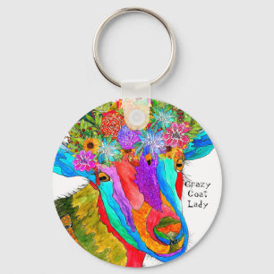 Funny Crazy Goat Dam Goat Keychain Nyckelring