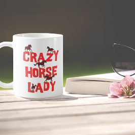 Funny Crazy Horse Dam Coffee Mugg för häst Lover