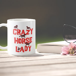Funny Crazy Horse Dam Coffee Mugg för häst Lover