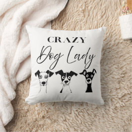 Funny Crazy Hund Dam Kudde