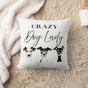 Funny Crazy Hund Dam Kudde