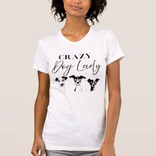 Funny Crazy Hund Dam T-Shirt