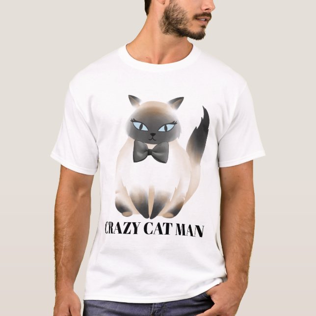 Funny Crazy-kattman T Shirt (Framsida)