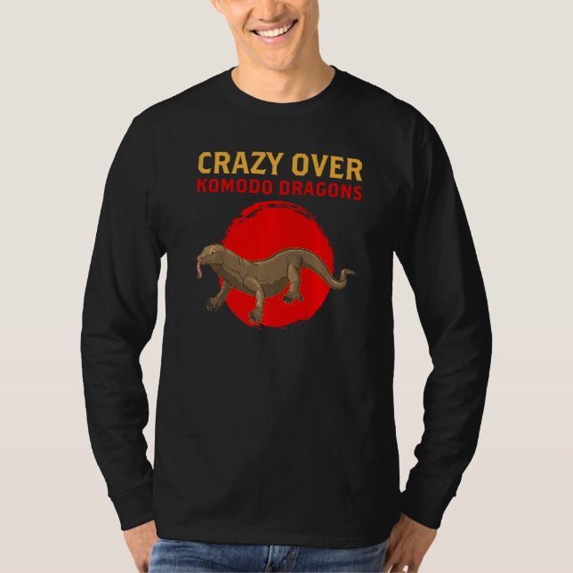 Funny Crazy Över Komodo Dragons Lizard Reptile T Shirt (Framsida)