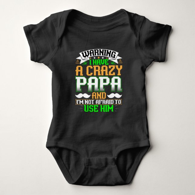 Funny Crazy Pappa T Shirt (Framsida)