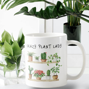 Funny Crazy Plant Dam Älskare Kaffemugg
