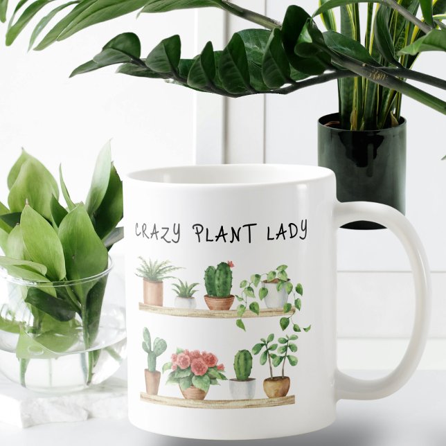 Funny Crazy Plant Dam  Älskare Kaffemugg (Skapare uppladdad)