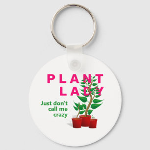 Funny CRAZY PLANT DAM Nyckelring