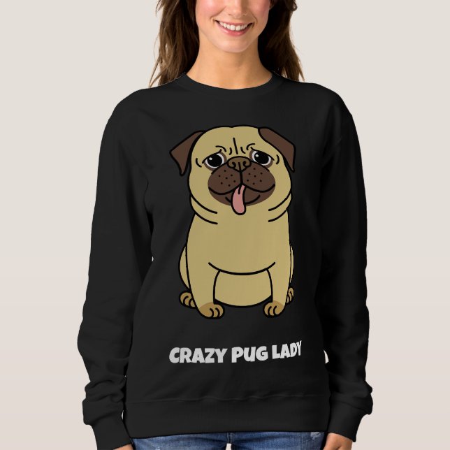 Funny CRAZY PUG DAM Classic T-Shirt 301 (Framsida)