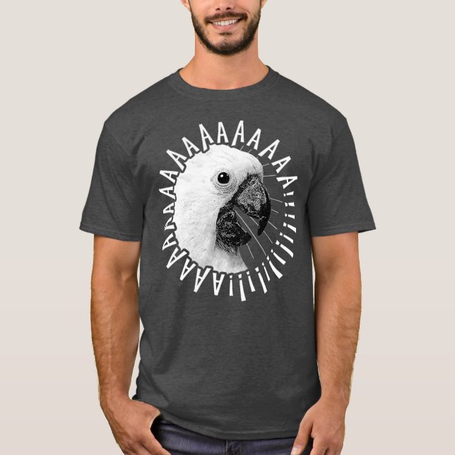 Funny Crazy Screaming Cockatoo Shirt Parrot Bird T Shirt (Framsida)