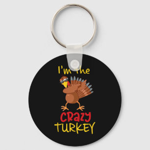 Funny Crazy Turkey Matching Family Group Thanksgiv Nyckelring