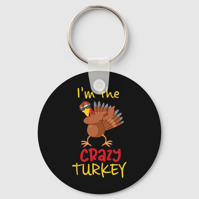 Funny Crazy Turkey Matching Family Group Thanksgiv Nyckelring (Framsida)