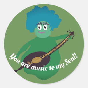 Funny Creature , Musician Sticker Runt Klistermärke