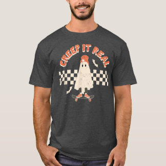 Funny CREEP IT REAL Ghost Wearing Hat T Shirt
