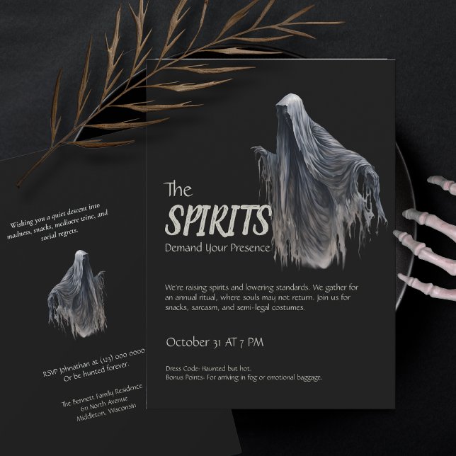 Funny Creepy Gothic Horror Halloween Costume Party Inbjudningar (Skapare uppladdad)