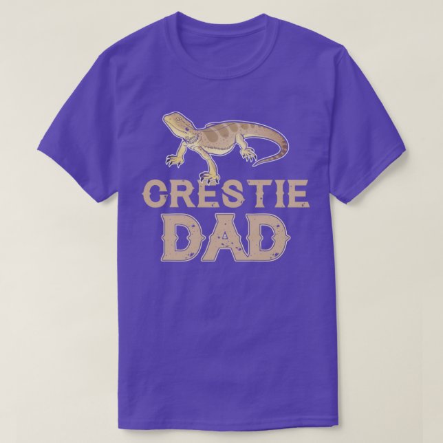 Funny Crestie Gecko Pappa Pet T Shirt (Design framsida)