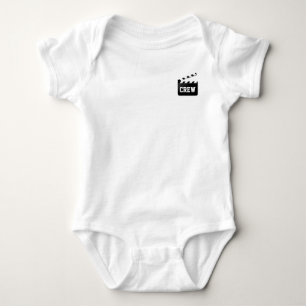 Funny Crew Typography Black White Clapperboard Tee