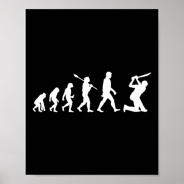 Funny Cricket Evolution Tee For Cricket Players Or Poster (Framsidan)